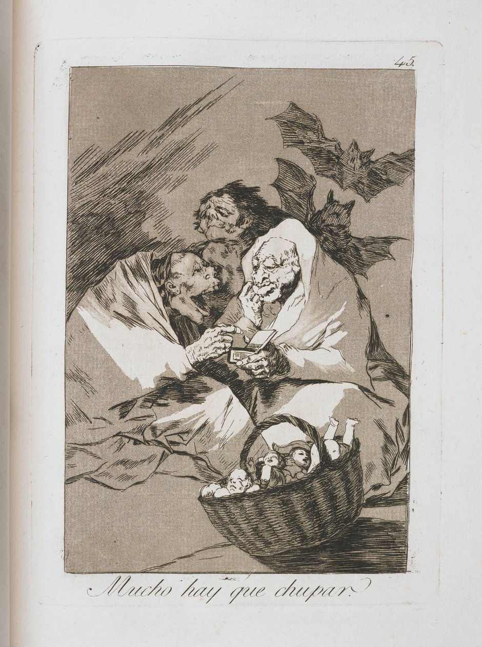 Plade fra Los Caprichos, 1797-1798 af Francisco de Goya