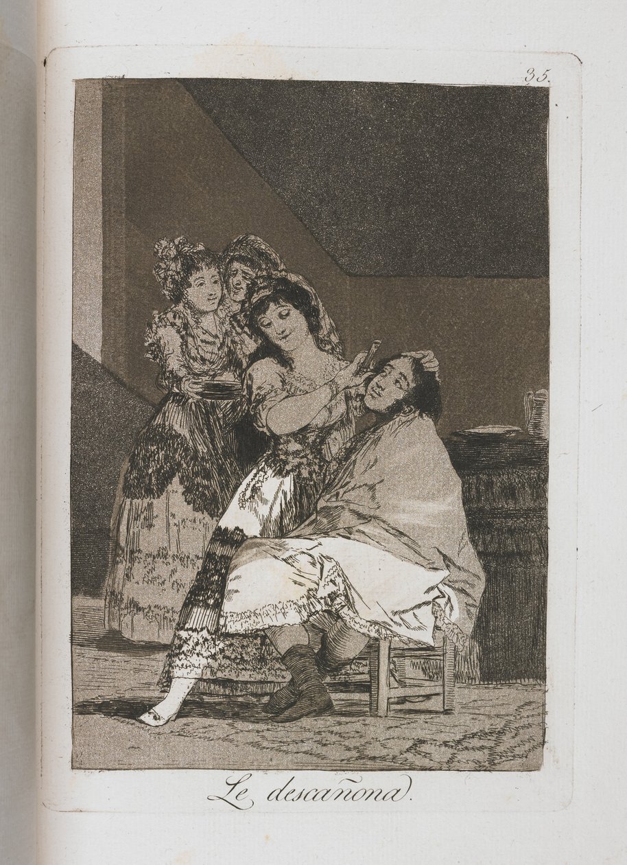 Tallerken fra Los Caprichos, 1797-1798 af Francisco de Goya