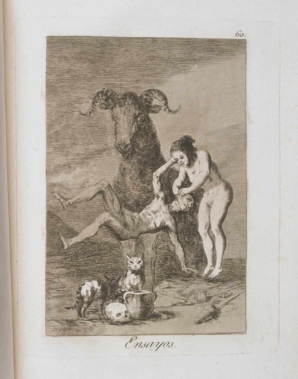 Tallerken fra Los Caprichos, 1797-1798 af Francisco de Goya