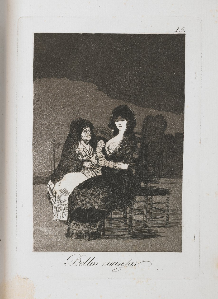 Tallerken fra Los Caprichos, 1797-1798 af Francisco de Goya
