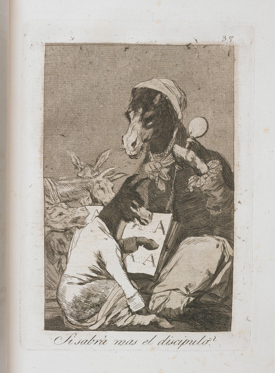 Tallerken fra Los Caprichos, 1797-1798 af Francisco de Goya