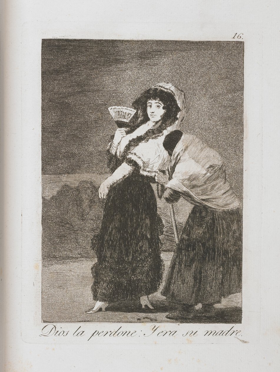 Tallerken fra Los Caprichos, 1797-1798 af Francisco de Goya