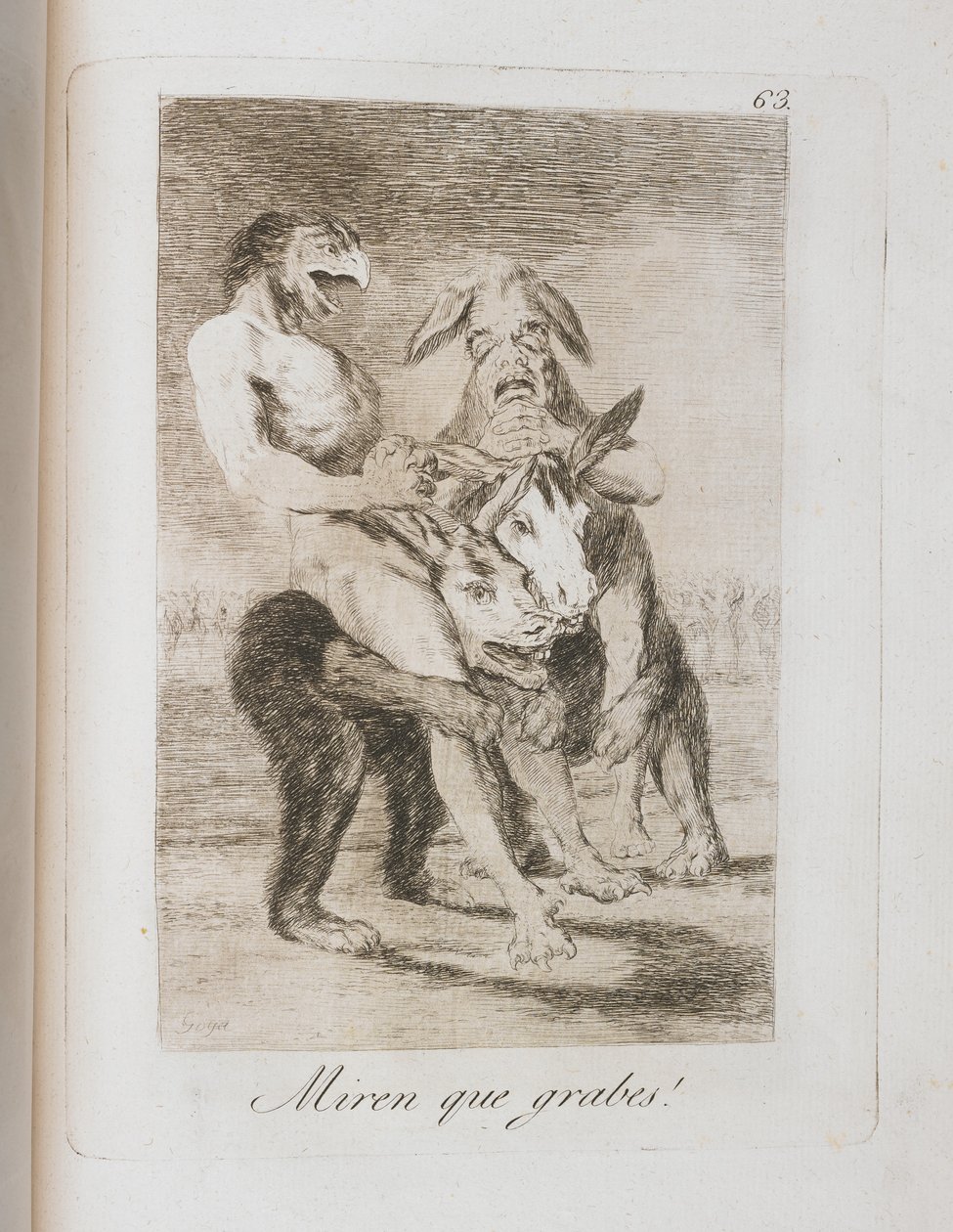 Plade fra Los Caprichos, 1797-1798 af Francisco de Goya