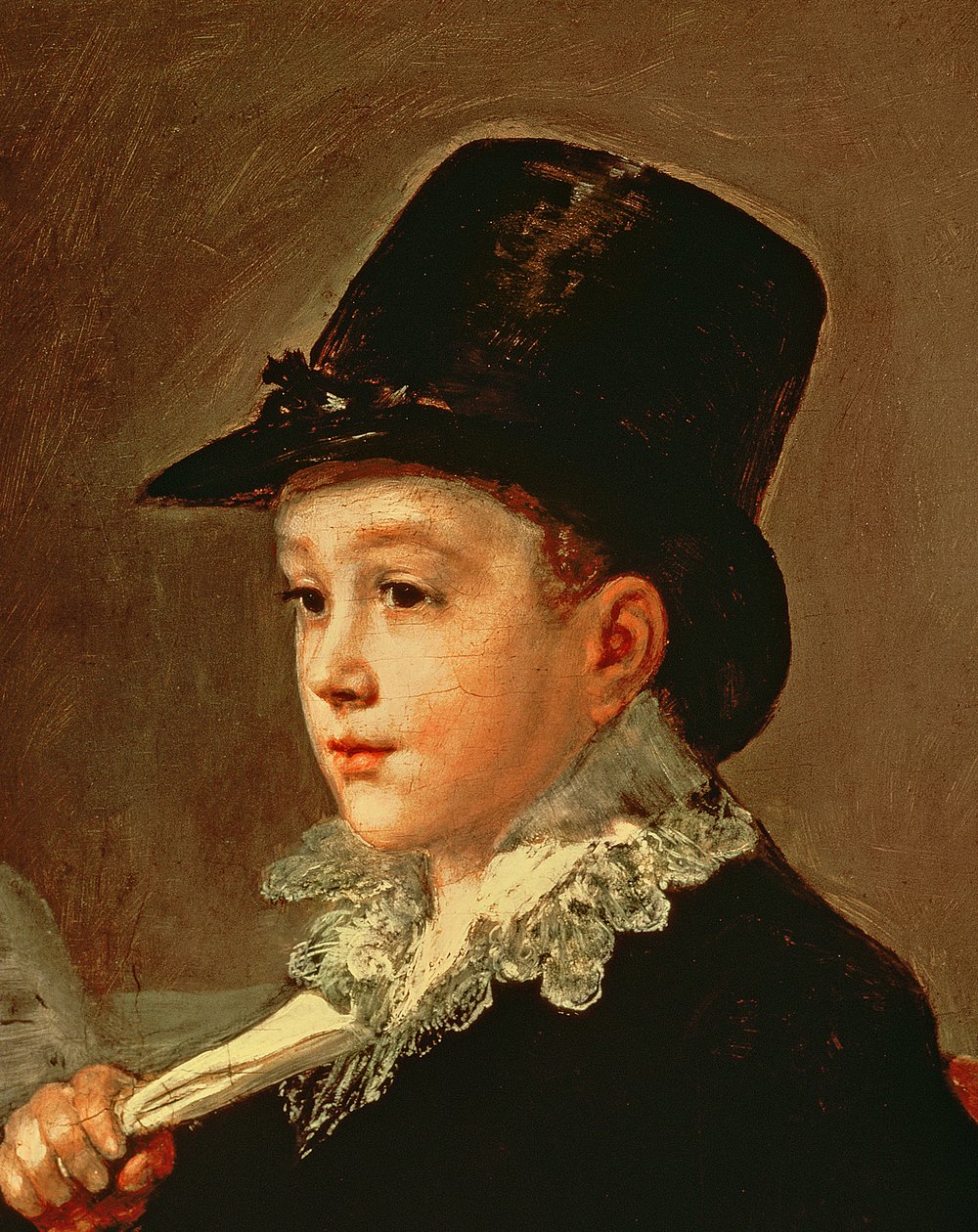 Portræt af Marianito Goya, kunstnerens barnebarn, ca. 1815 olie på lærred detalje af 52604 af Francisco de Goya