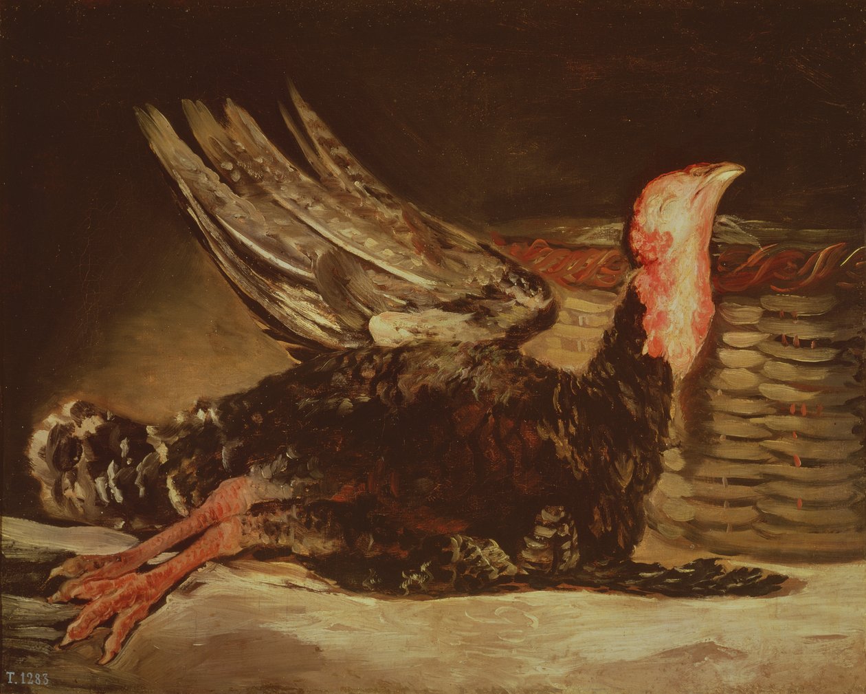 Stilleben af en død kalkun og en flettet kurv, 1806 af Francisco de Goya