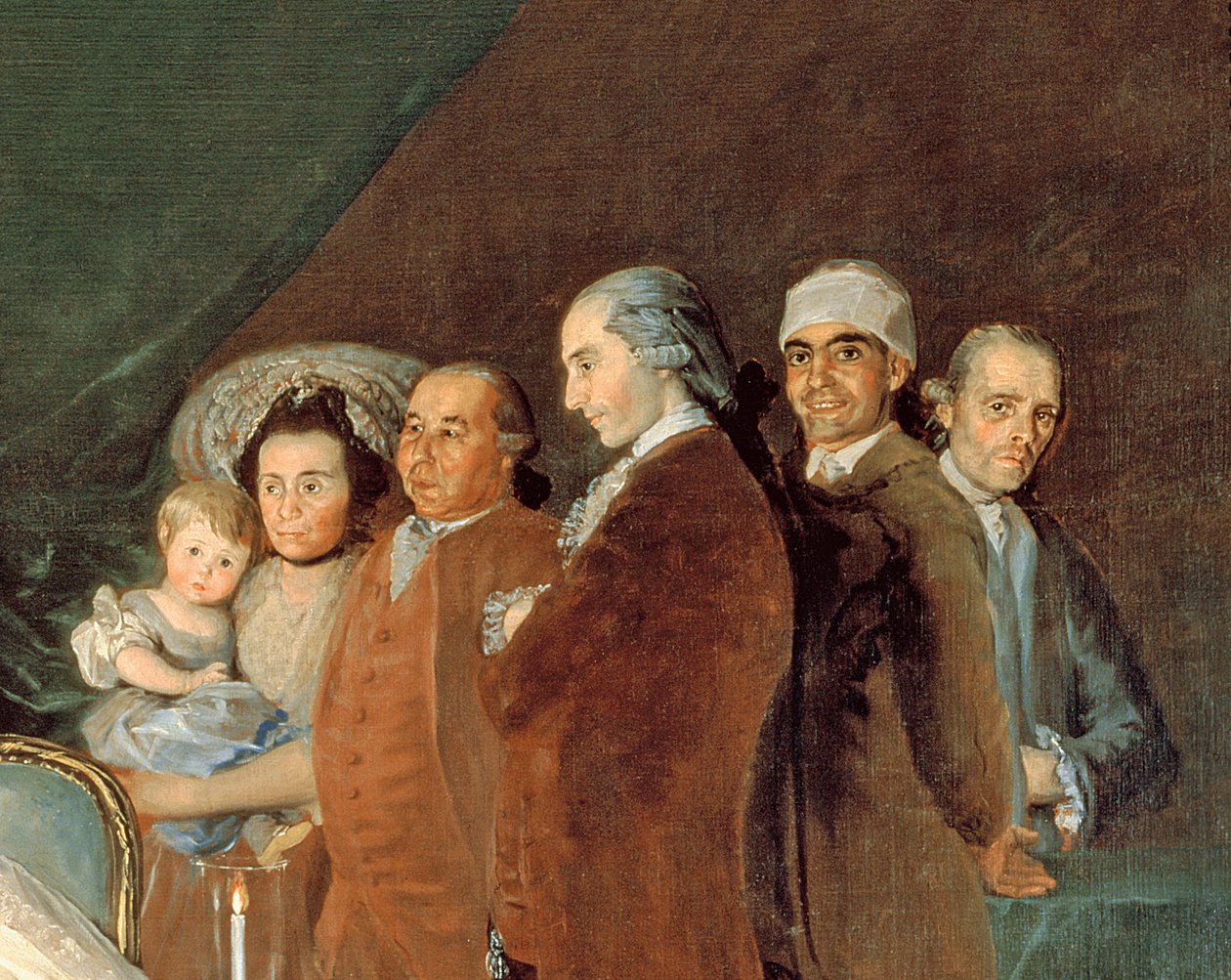 Infant Don Luis de Borbons familie, 1783-84 olie på lærred, detalje af 214612 af Francisco de Goya
