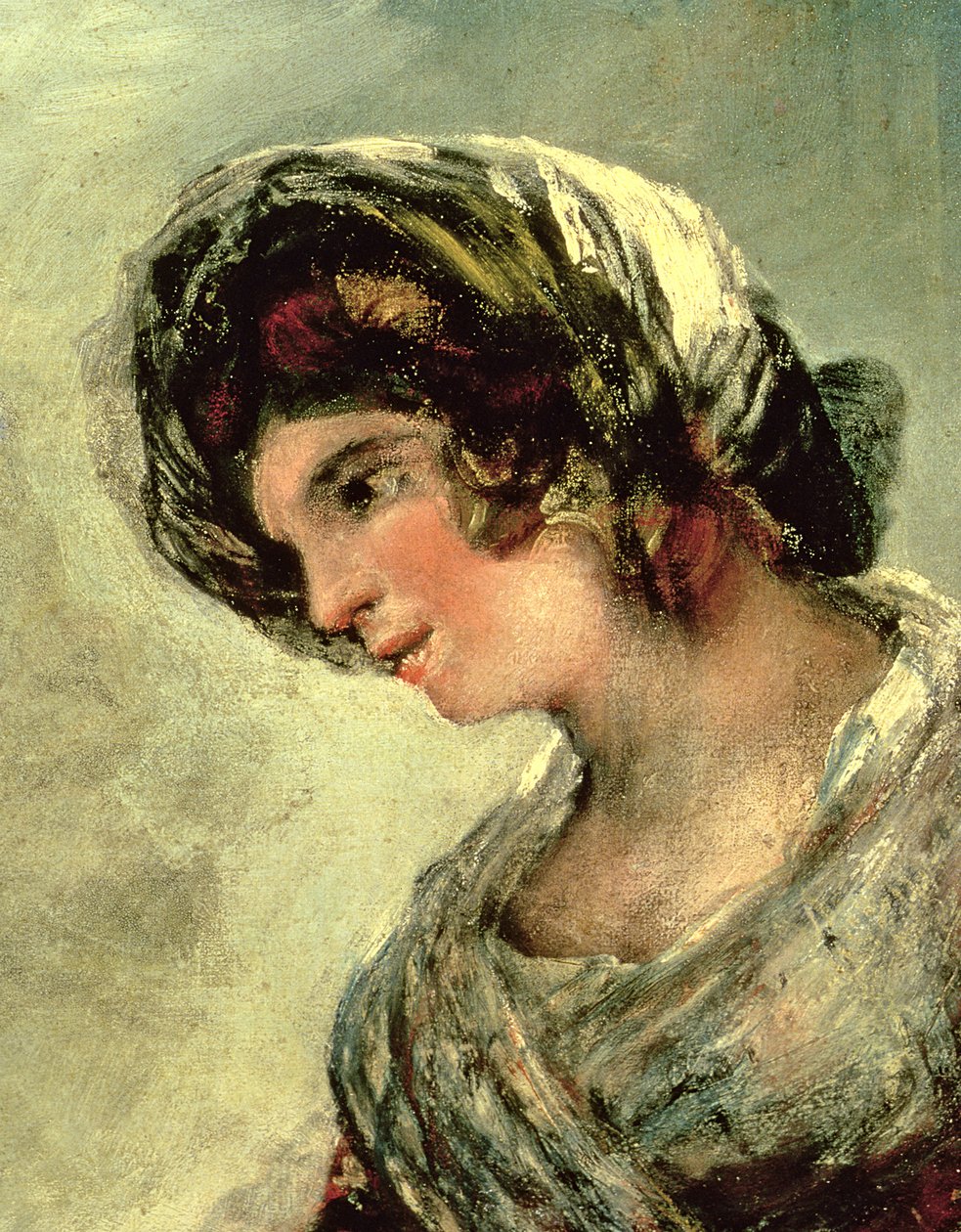 Mælkepigen fra Bordeaux, ca. 1824 olie på lærred detalje af 12861 af Francisco de Goya