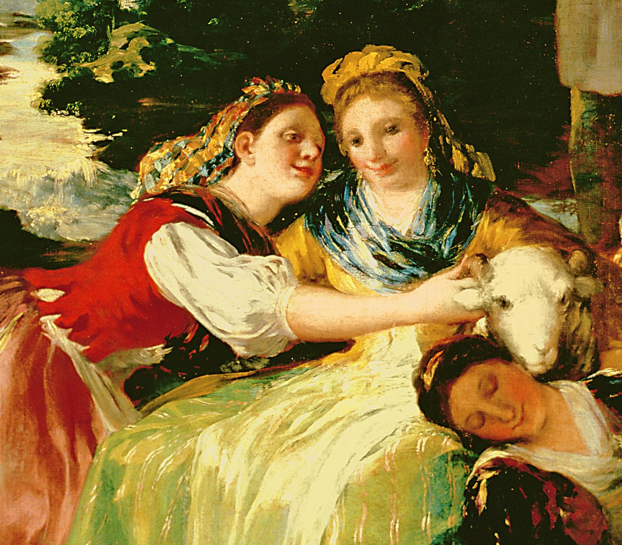 Vaskepigeren, før 1780 olie på lærred detalje af 61169 af Francisco de Goya