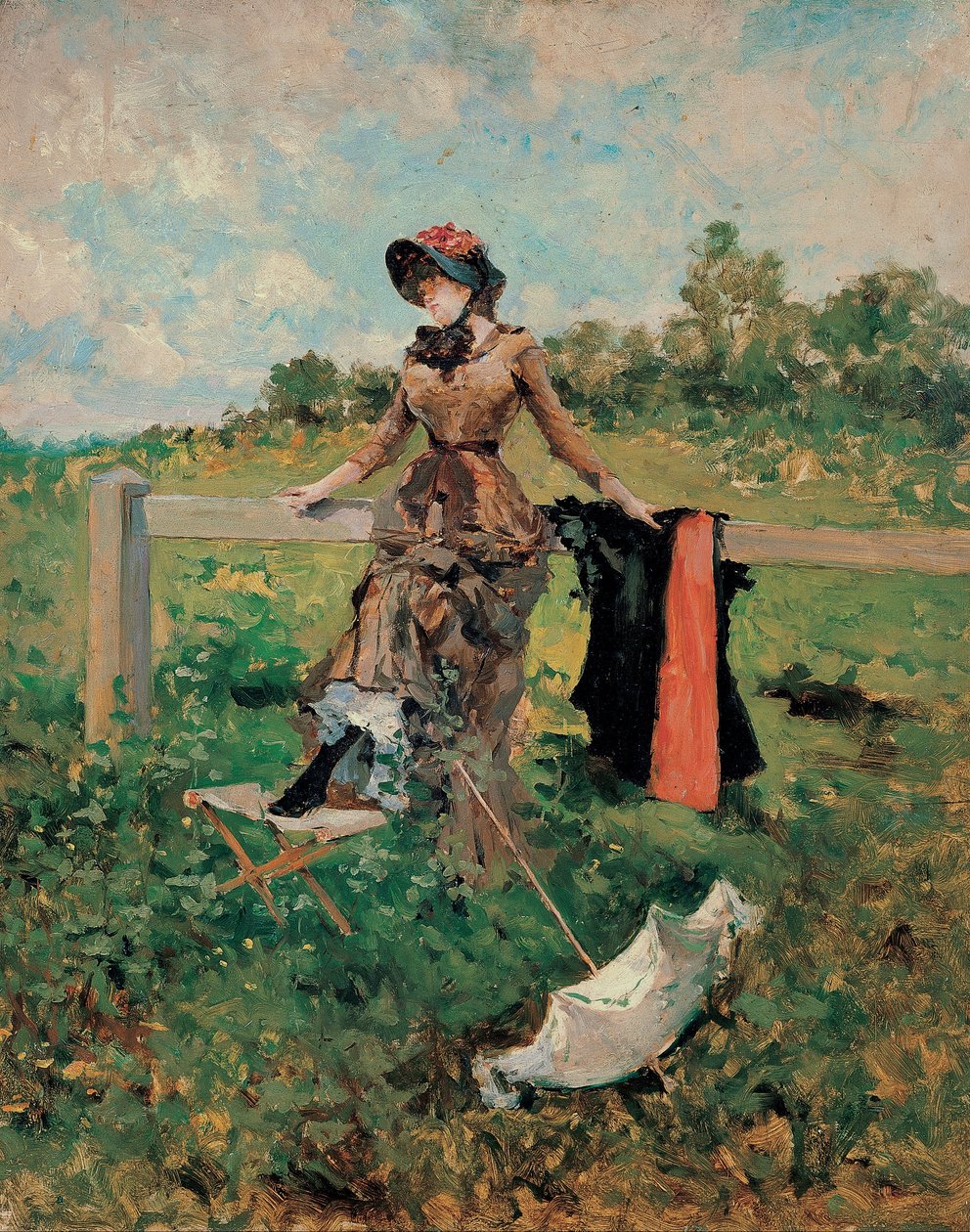 Dame med en parasol af Francesc Miralles