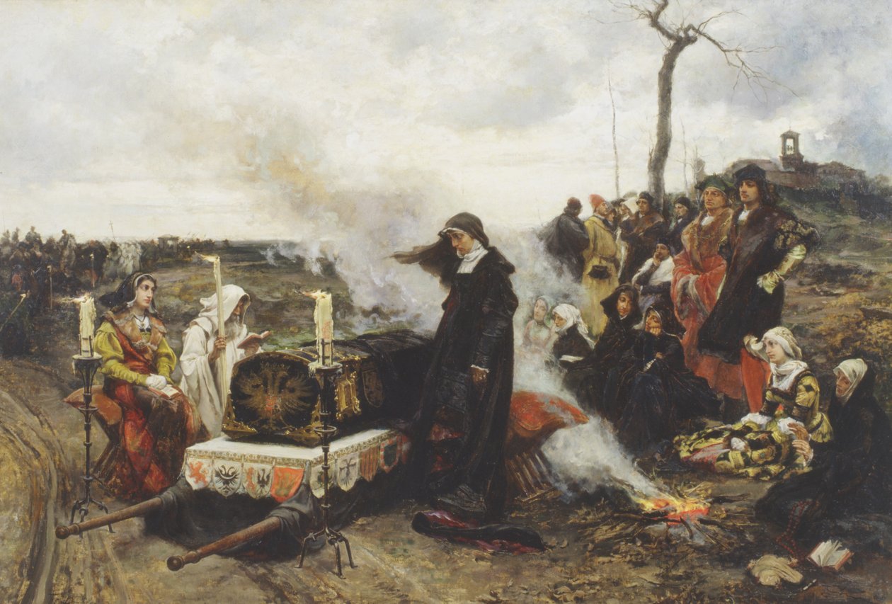 Joanna af Castilien ved begravelsen af sin mand af Francisco Pradilla y Ortiz