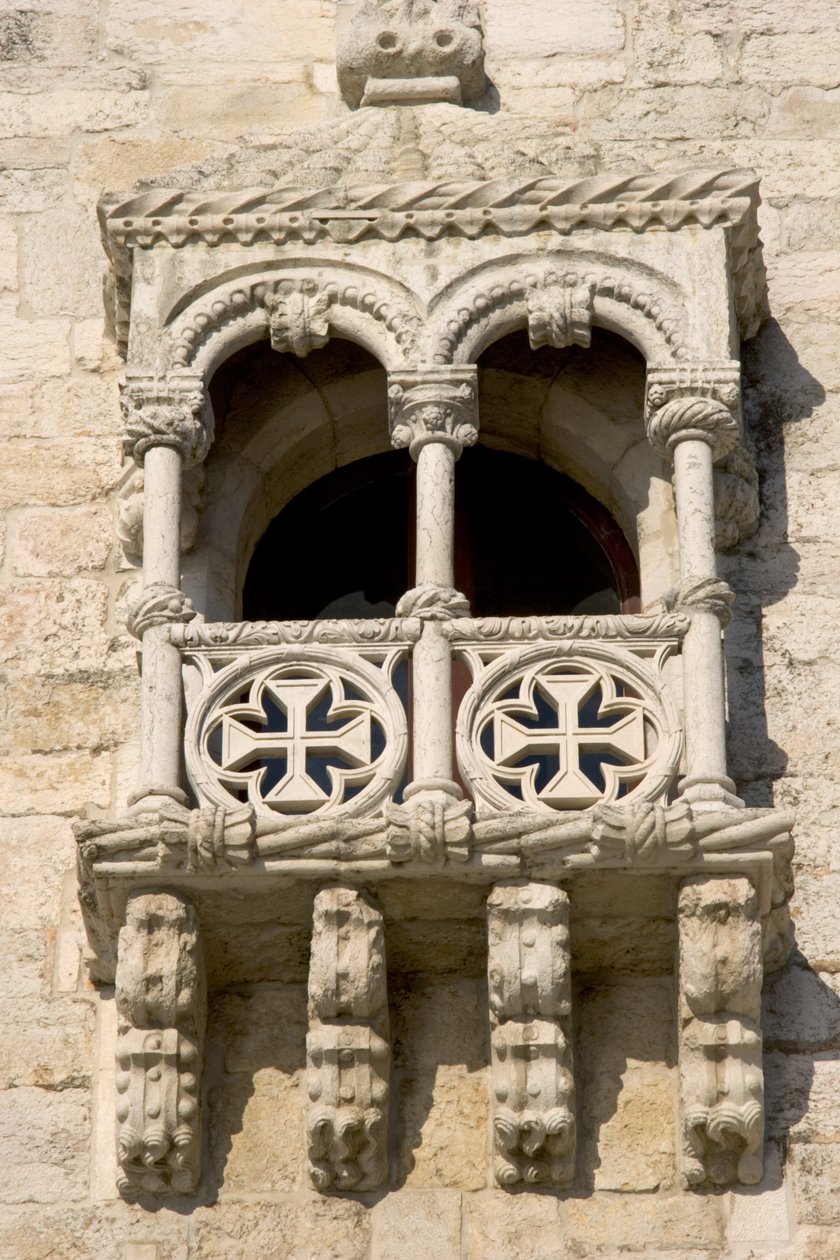 En balkon på Tower of Belem, bygget ca. 1514 (se også 237479, 237480 og 237483) af Francisco de Arruda