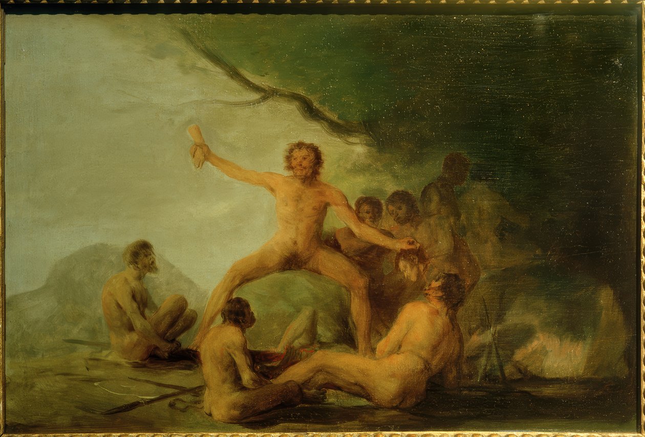 Kannibaler, der viser menneskelige rester af Francisco de Goya