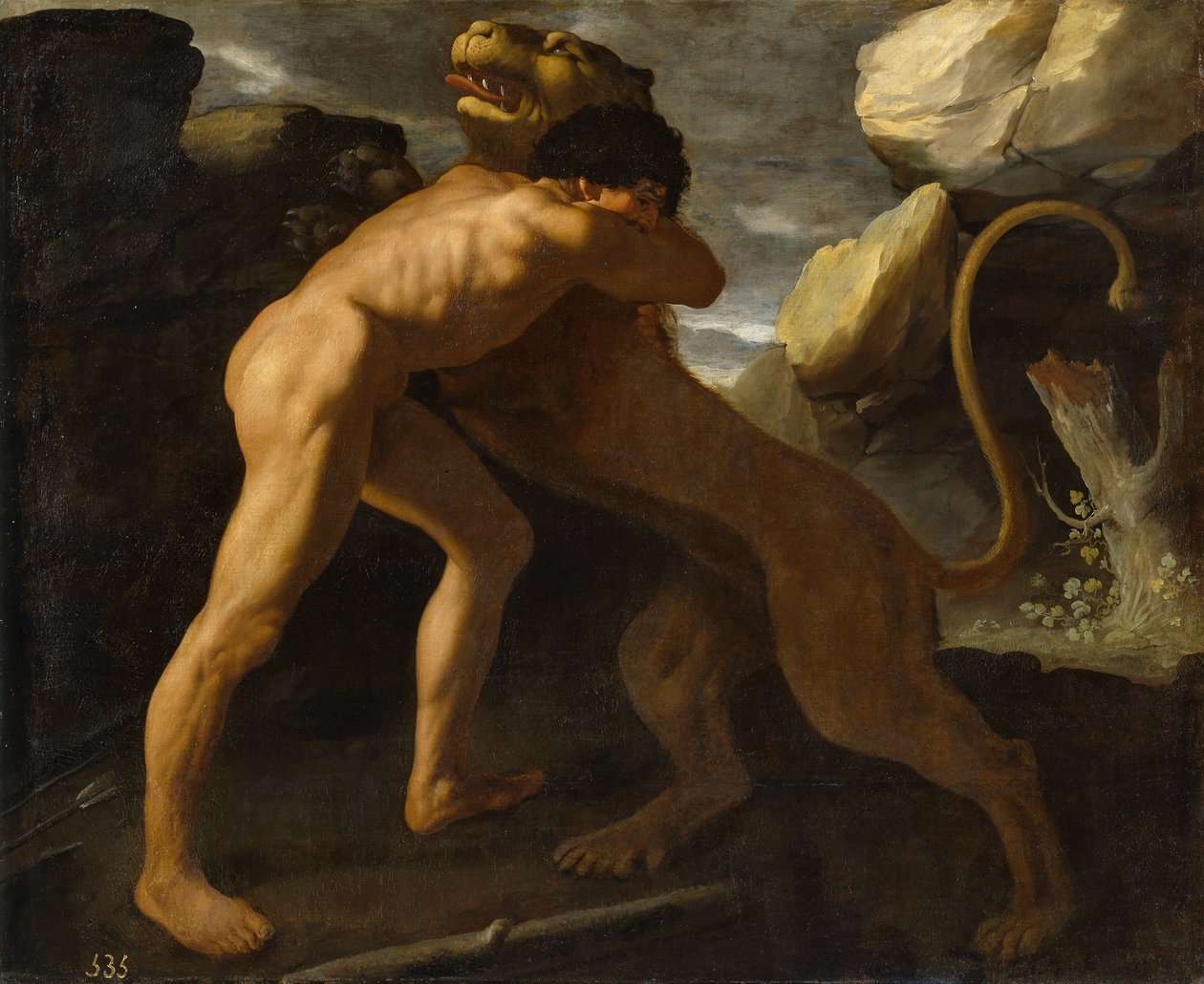 Hercules kæmper med den nemeanske løve af Francisco de Zurbaran