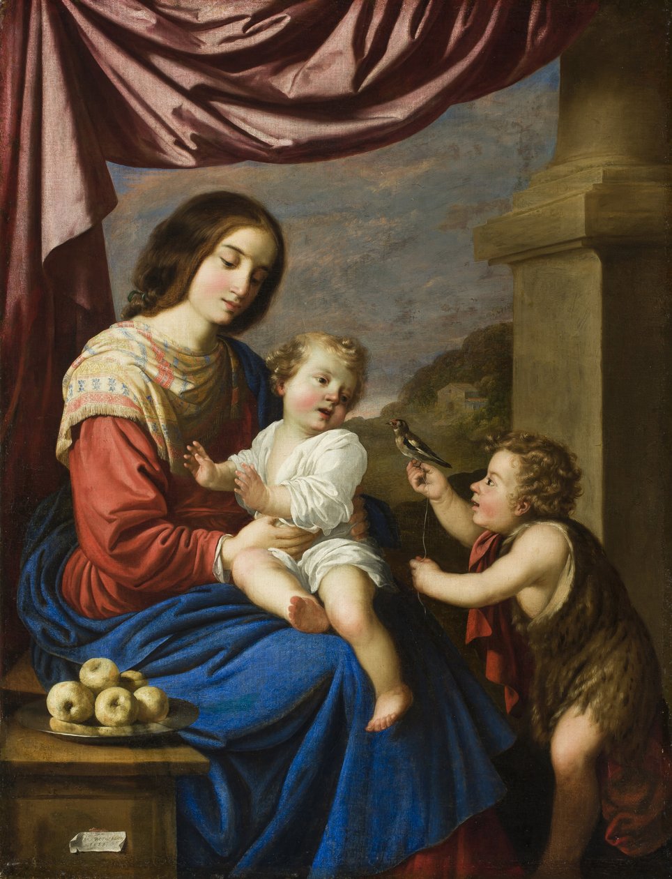 Madonna og barn med spædbarnet Saint John, 1658 af Francisco de Zurbaran