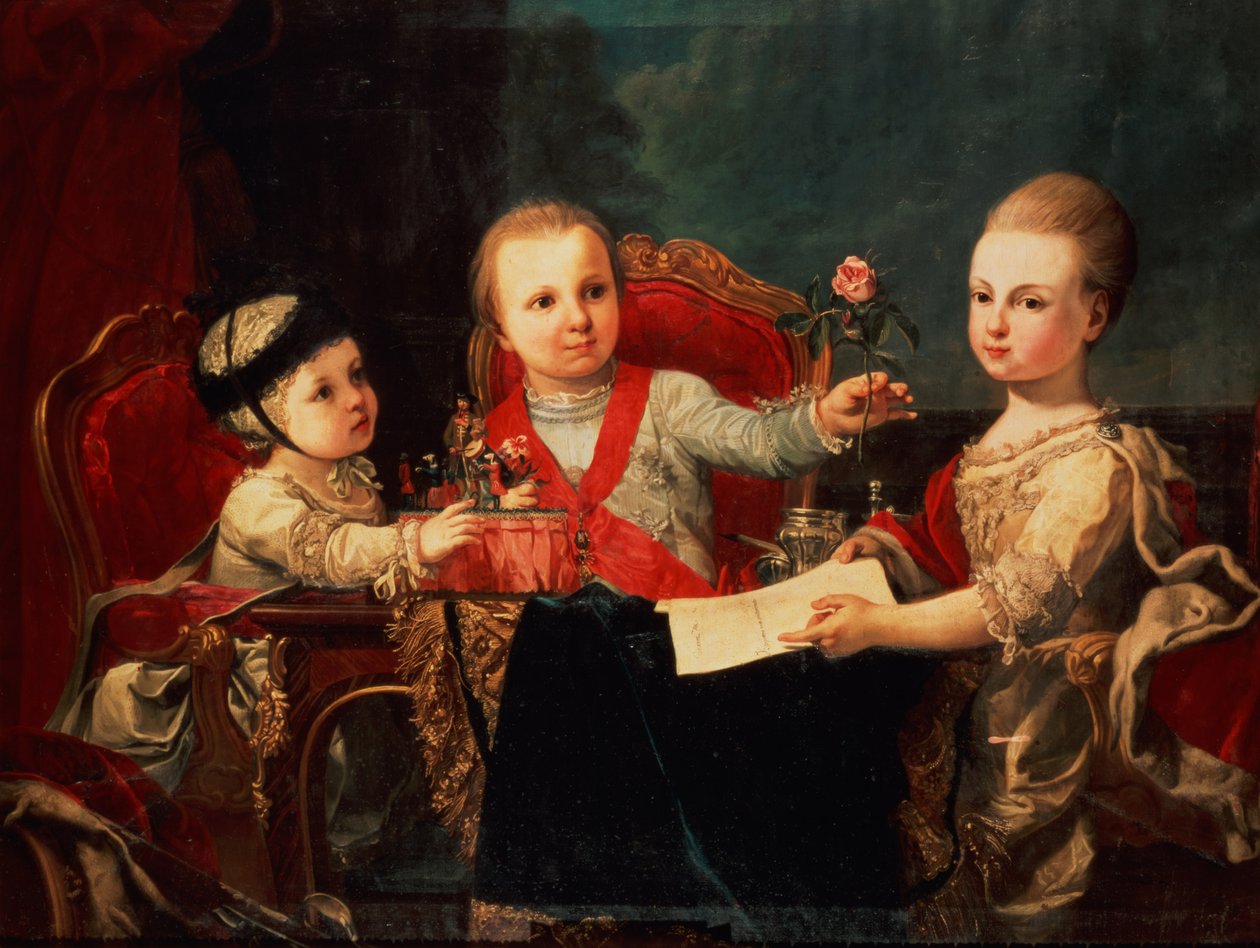 Tre prinser, børn af Charles III af Francisco de la Traverse