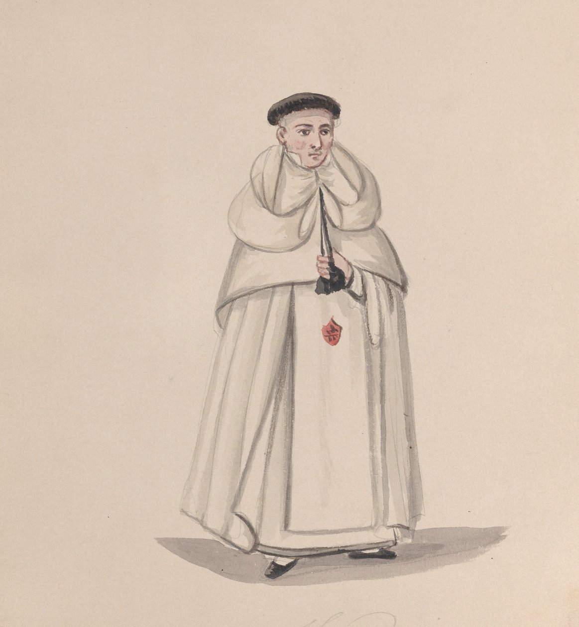 En præst fra Mercederian Order of Our Lady of Mercy, fra en gruppe af tegninger..., 1848. af Francisco