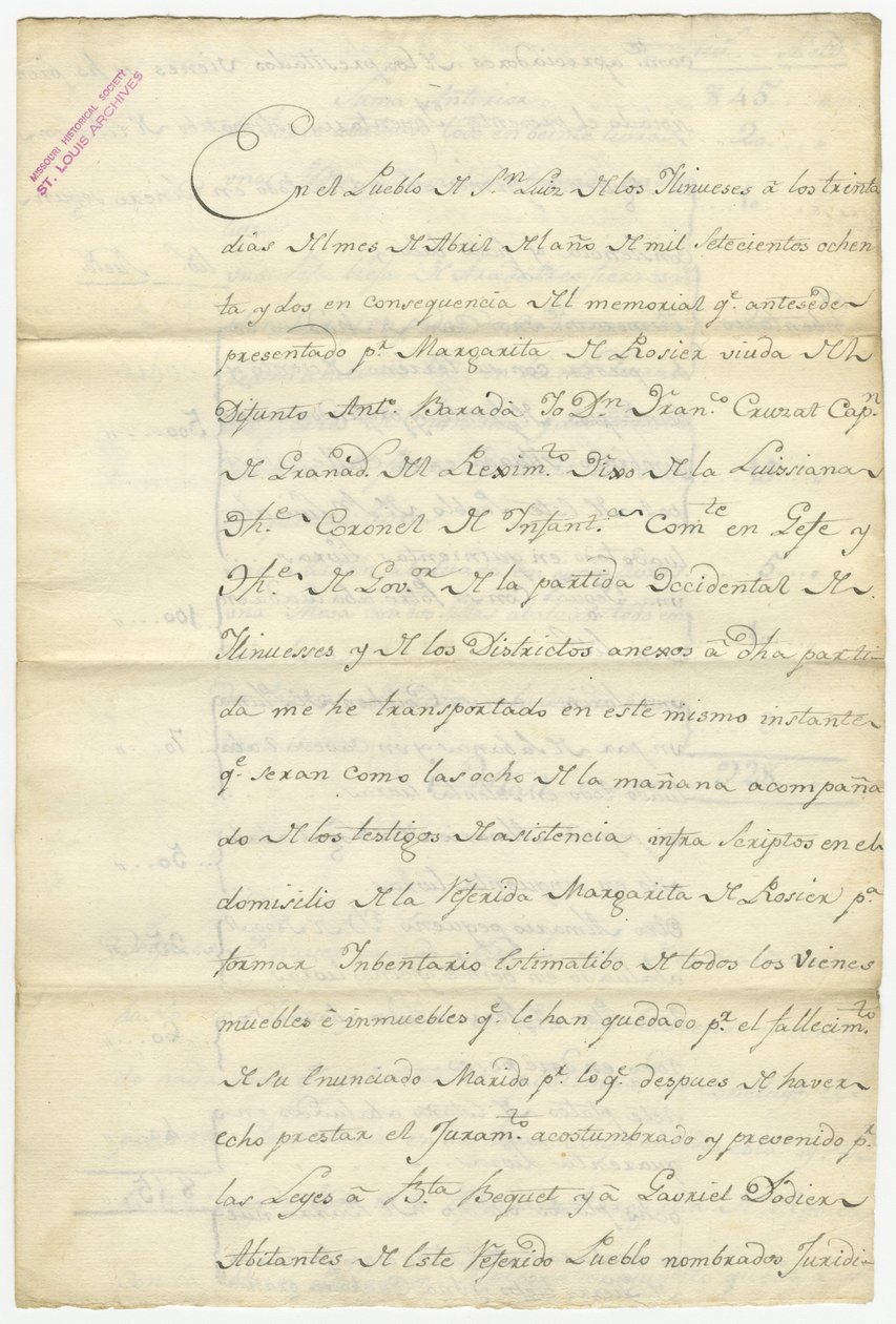 Inventar af Antoine Barada underskrevet Fran. Cruzat, Josef Bexmes, Dodier, Becquet og andre, april 1782 af Francisco Cruzat