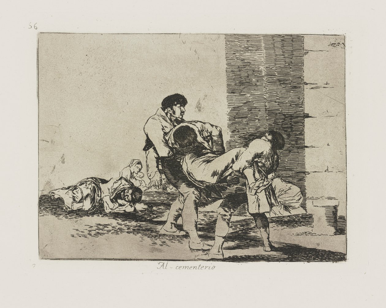 Til kirkegården. (Til Kirkegården.), Pl. 56 fra serien The Disasters of War af Francisco de Goya