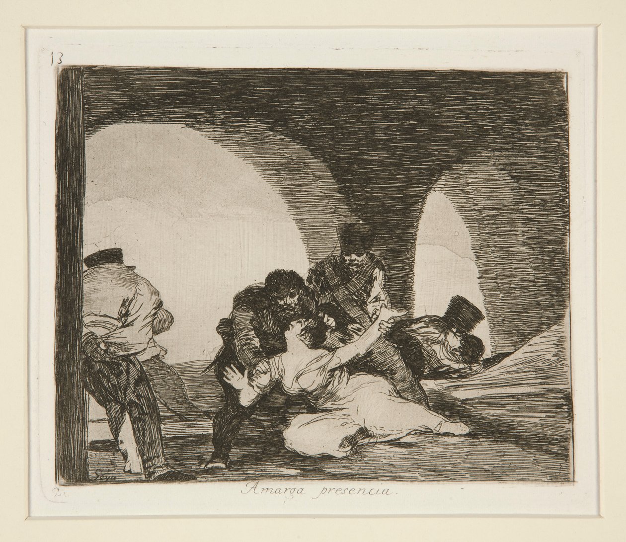 Bitter tilstedeværelse (Bitter To Be Present), pl. 13 fra The Disasters of War af Francisco de Goya