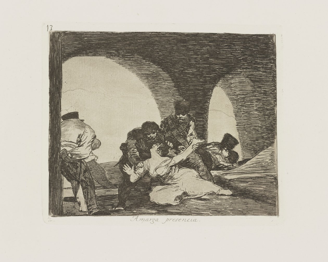 bittert nærvær. (Bittert at være tilstede.), pl. 13 fra serien The Disasters of War af Francisco de Goya