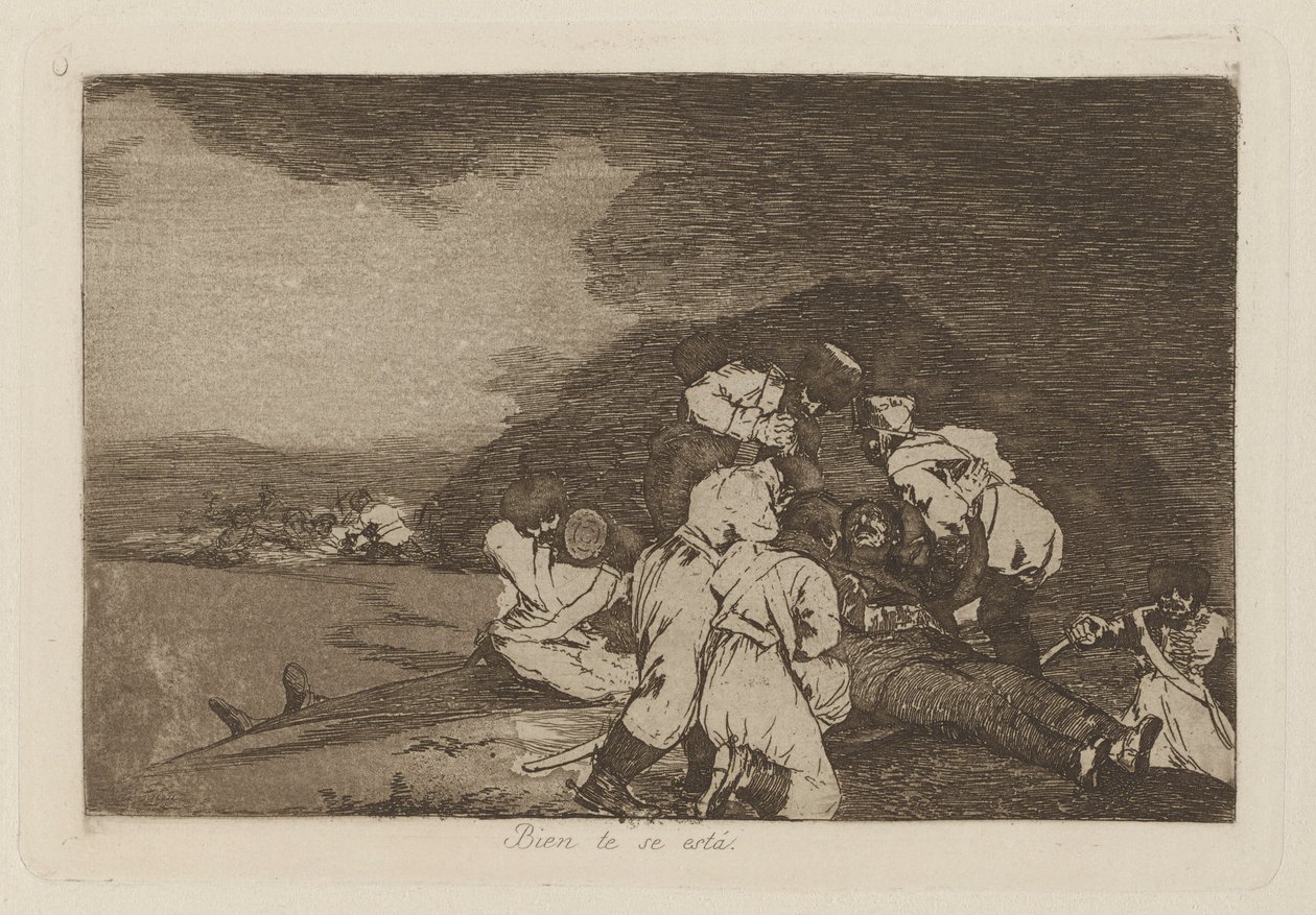 Er du okay? (Det tjener dig rigtigt), pl. 6 fra serien The Disasters of War af Francisco de Goya