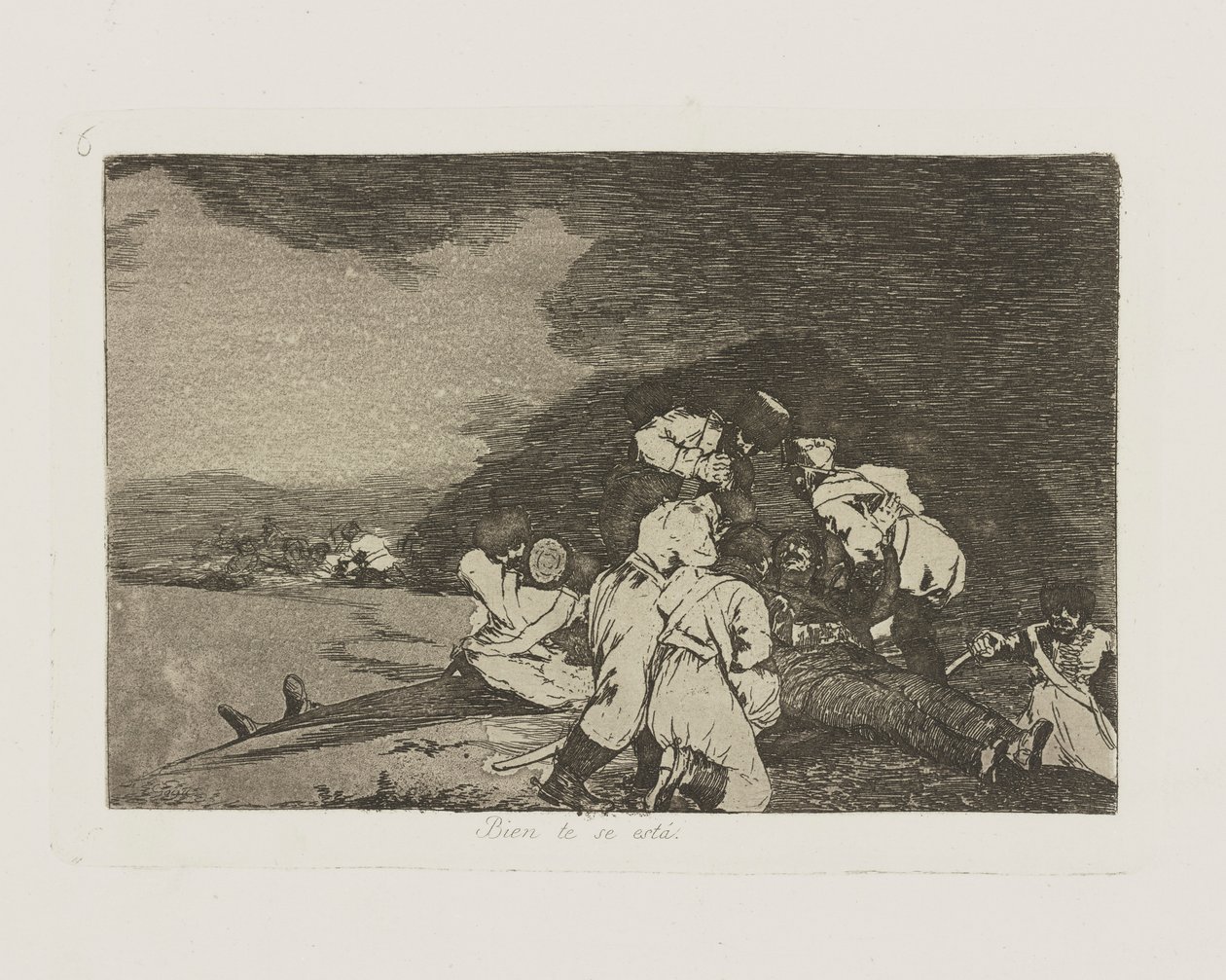 Du har det godt. (Det tjener dig ret.), pl. 6 fra serien The Disasters of War af Francisco de Goya