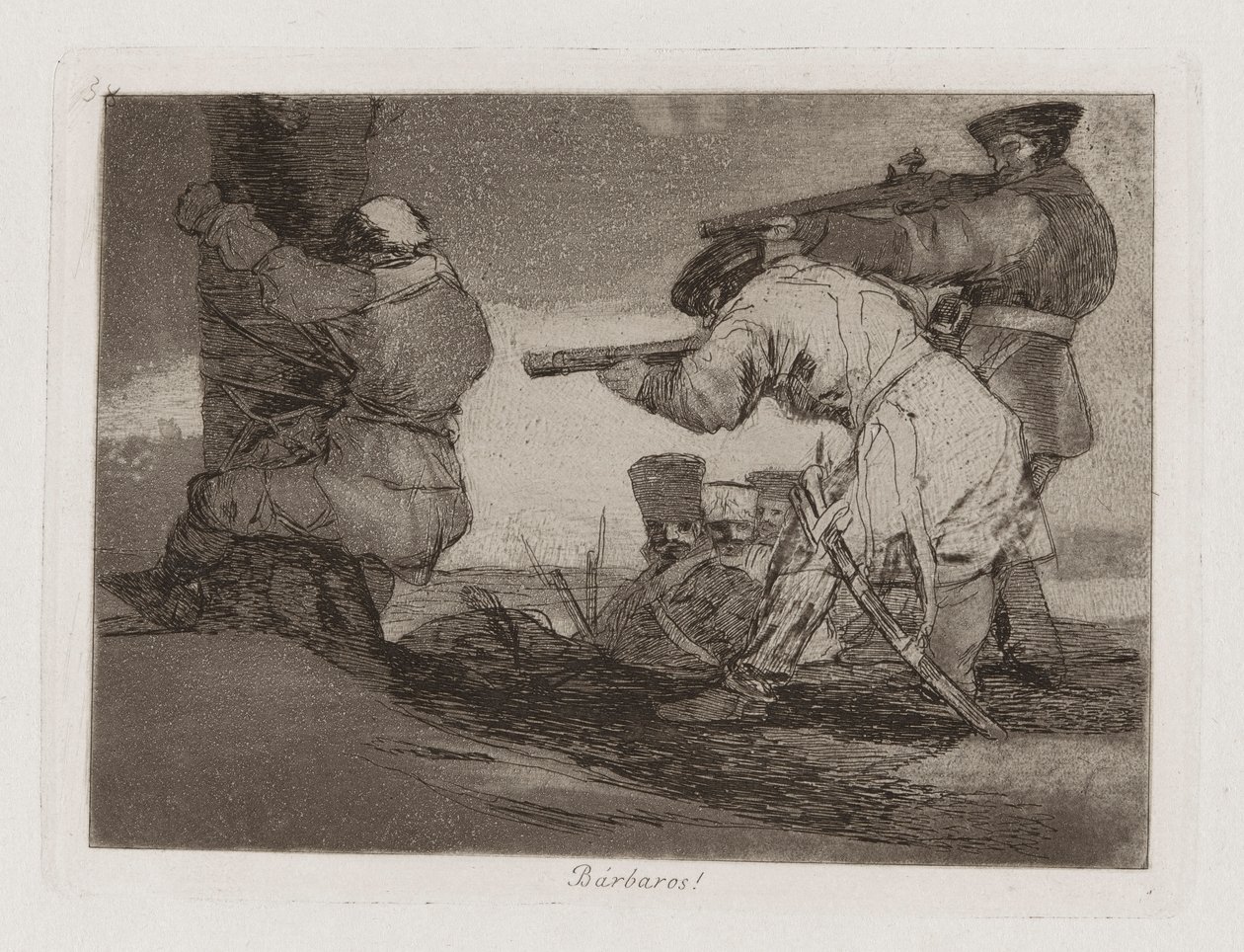 Barbarer! (Barbarians!), Plade 38 fra The Disasters of War af Francisco de Goya