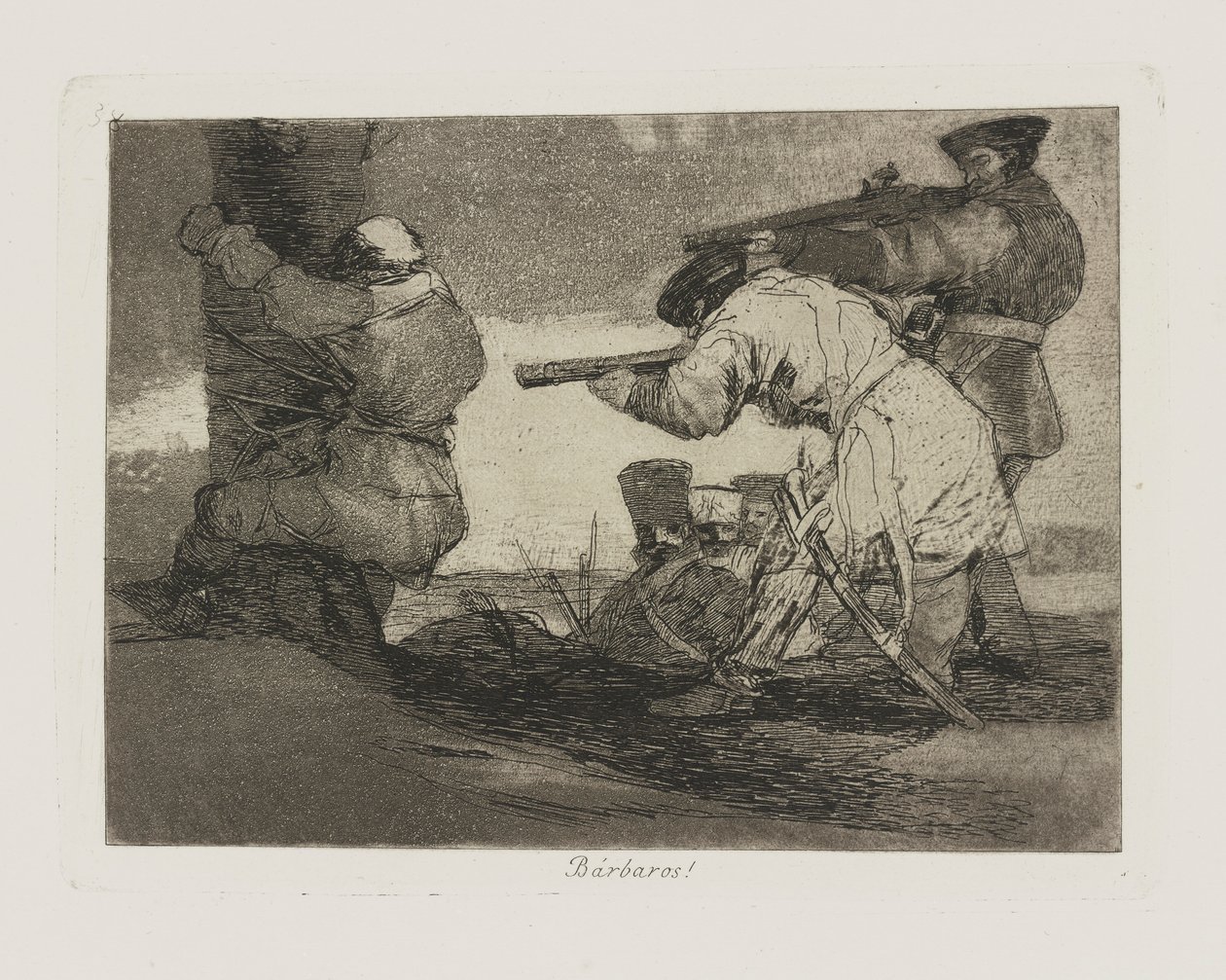 Barbarer! (Barbarer!), pl. 38 fra serien The Disasters of War af Francisco de Goya