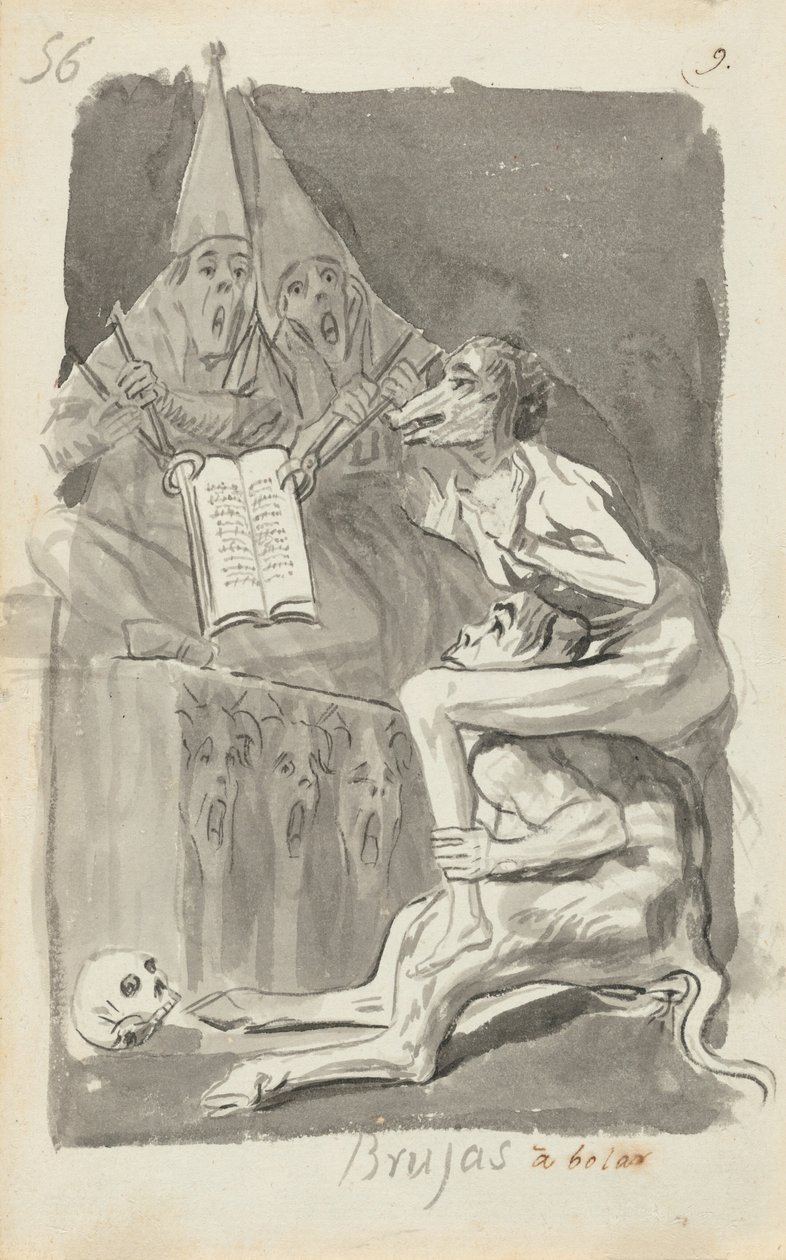 Brujas à volar (Hekse forbereder sig på at flyve) [vers] af Francisco de Goya
