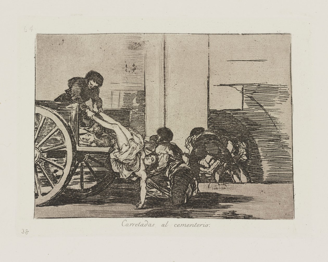 Kørebaner til kirkegården. (Kartlads til Kirkegården.), Pl. 64 fra serien The Disasters of War af Francisco de Goya