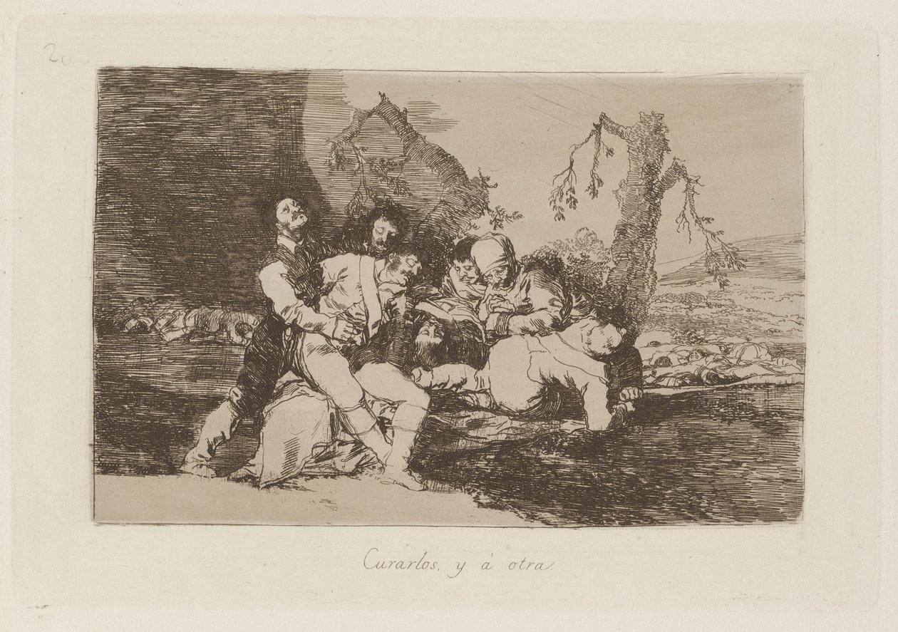helbrede dem, og ? en anden (Get Them Well, and On to the Next), Plade 20 fra The Disasters of War; af Francisco de Goya