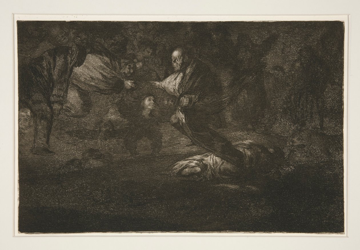 Gud opdrager dem, og de slutter sig sammen (Gud skaber dem og de slutter sig sammen), pl. 18 fra serien Ordsprogene af Francisco de Goya