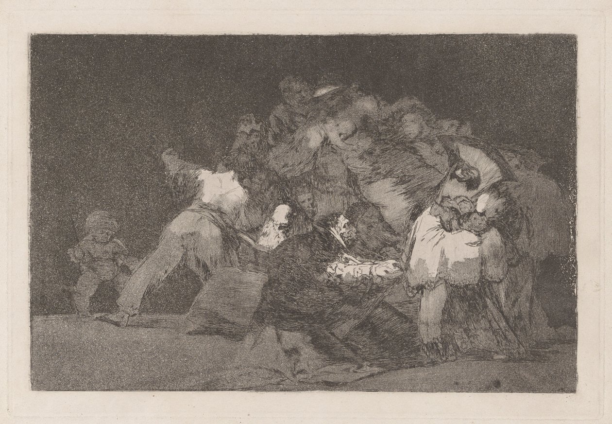 General Folly, også kendt som One of the Cat and the Dress of a Devotee, fra serien Los disparate (Ordsprogene) af Francisco de Goya