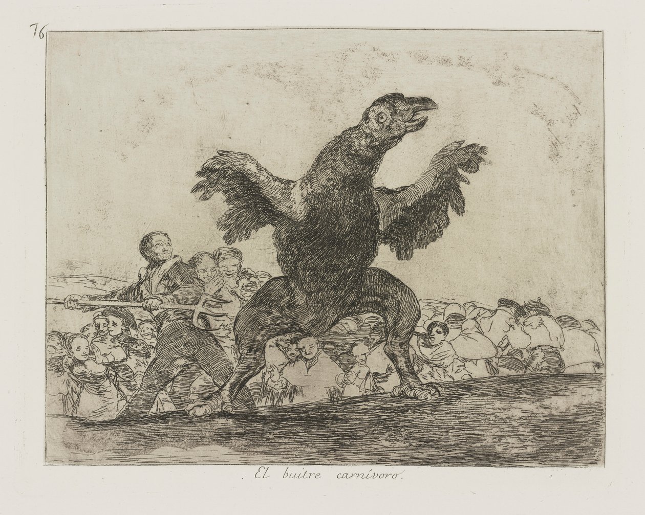 Den kødædende grib. (Kødædergribben.), Pl. 76 fra serien The Disasters of War af Francisco de Goya