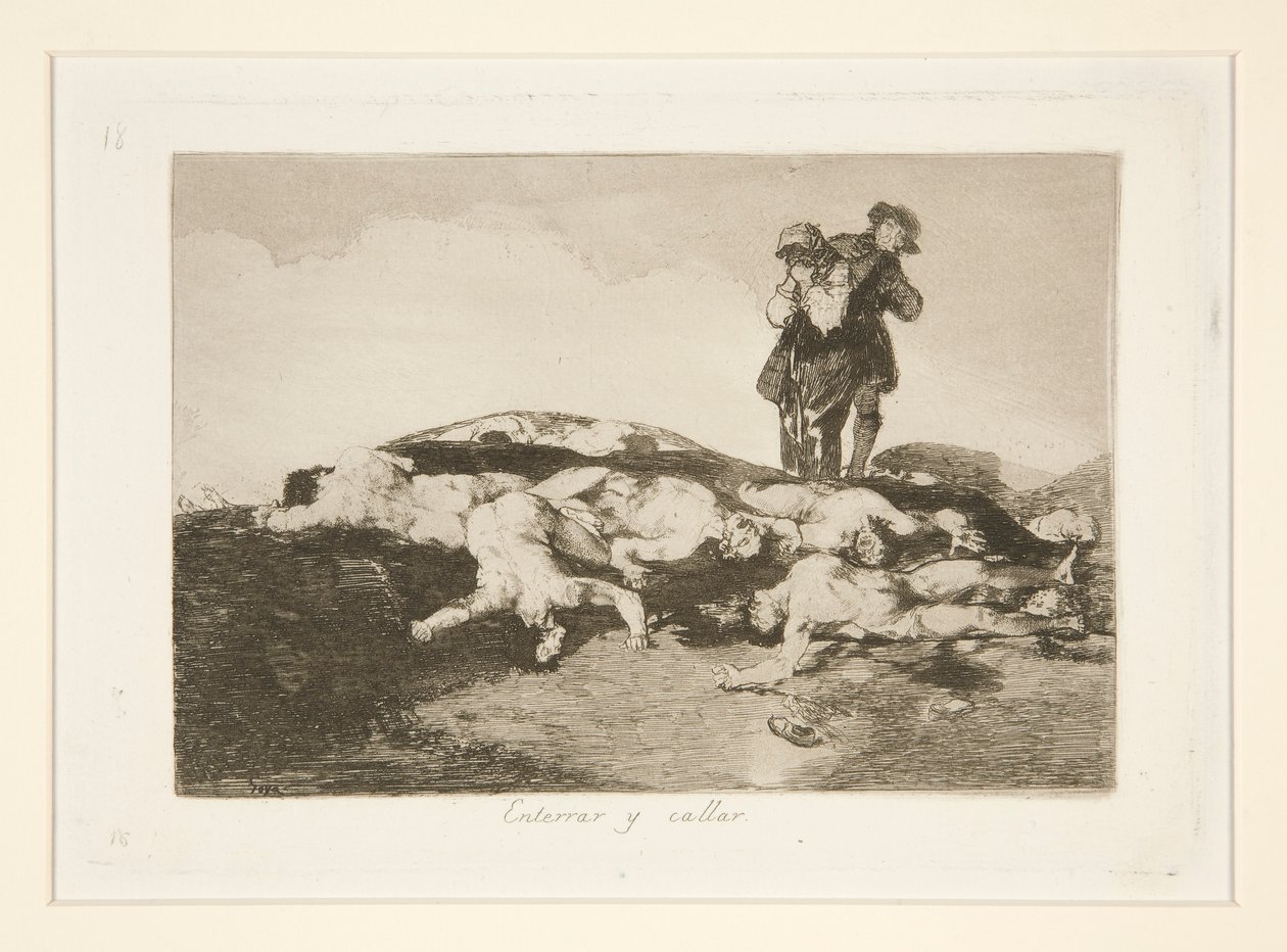 Begrav dem og hold dig stille, pl. 18 fra The Disasters of War af Francisco de Goya