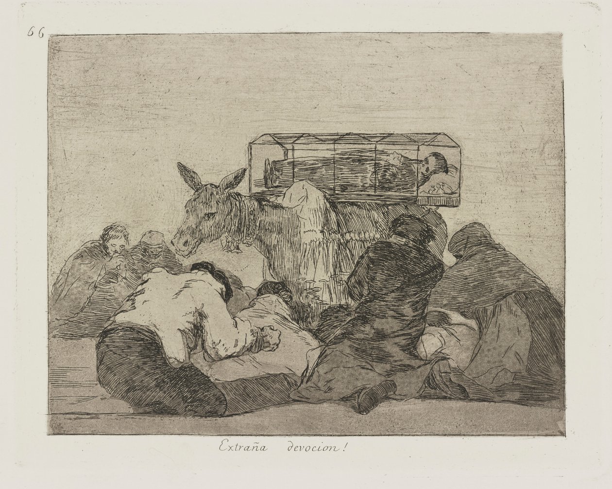 Mærkelig hengivenhed! (Mærkelig hengivenhed!), pl. 66 fra serien The Disasters of War af Francisco de Goya