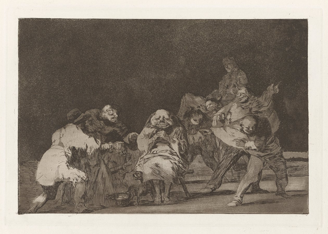 Loyalitet, også kendt som Han, der ikke kan lide dig, vil ærekrænke dig i spøg, fra serien The Nonsense (Ordsprogene) af Francisco de Goya
