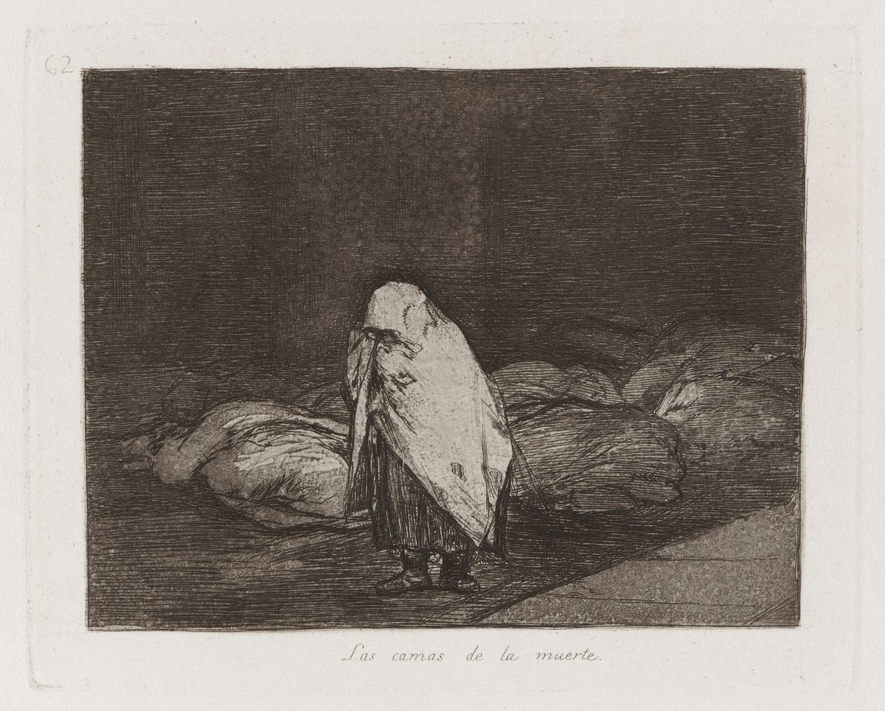 Dødens senge, tavle 62 fra The Disasters of War af Francisco de Goya