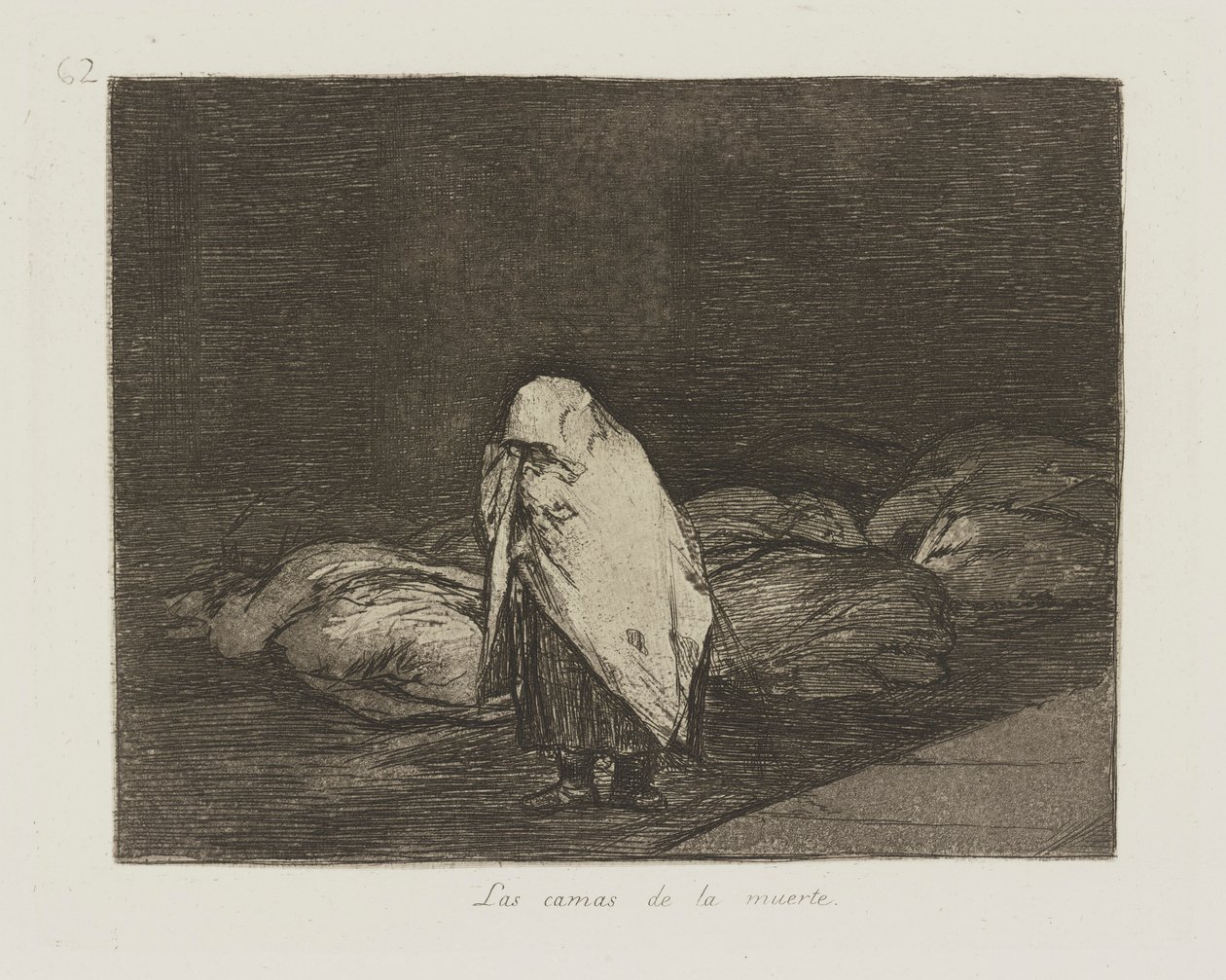 Dødens senge. (Dødens Senge.), Pl. 62 fra serien The Disasters of War af Francisco de Goya