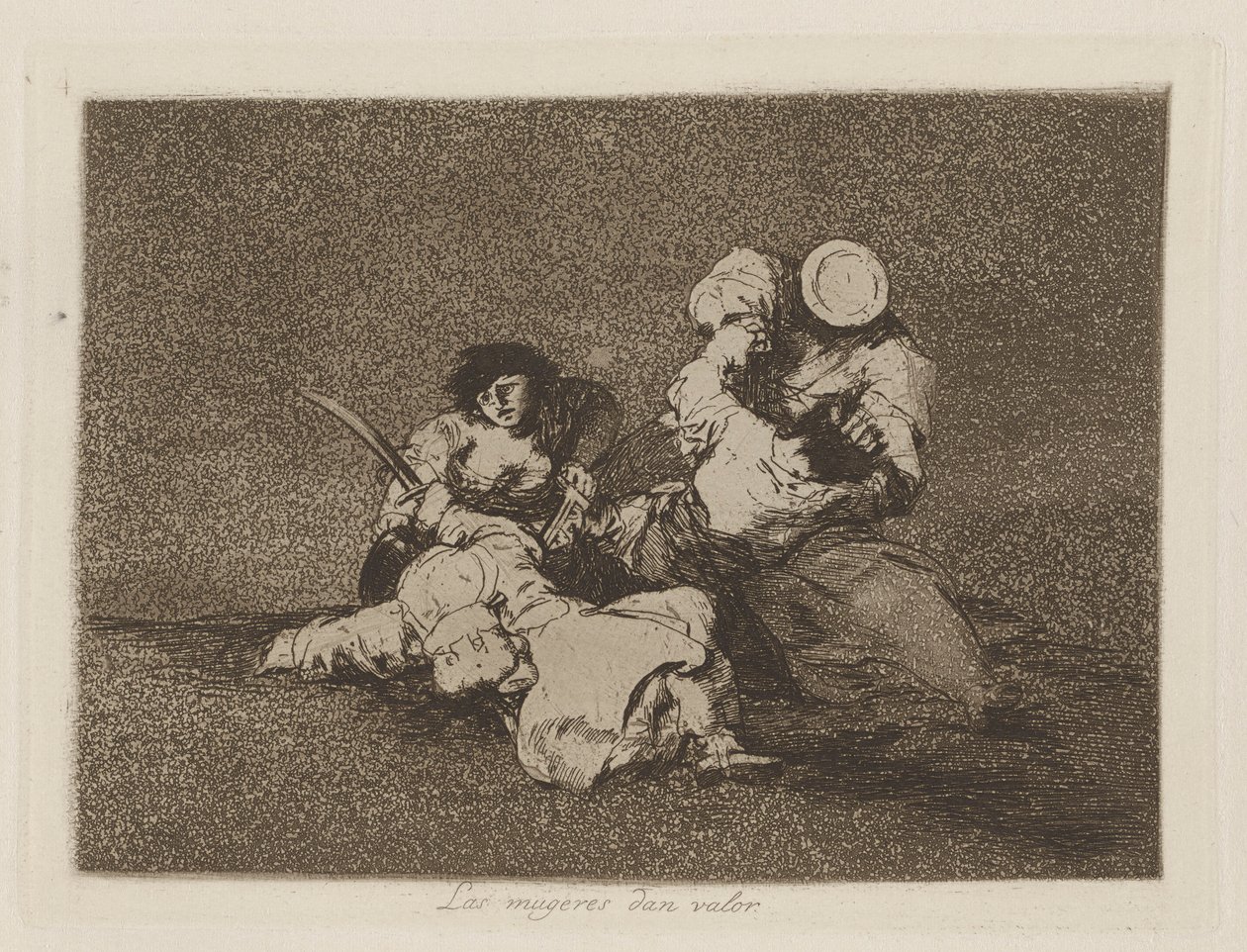 Las mugeres da valor (Kvinderne giver mod), pl. 4 fra serien The Disasters of War af Francisco de Goya