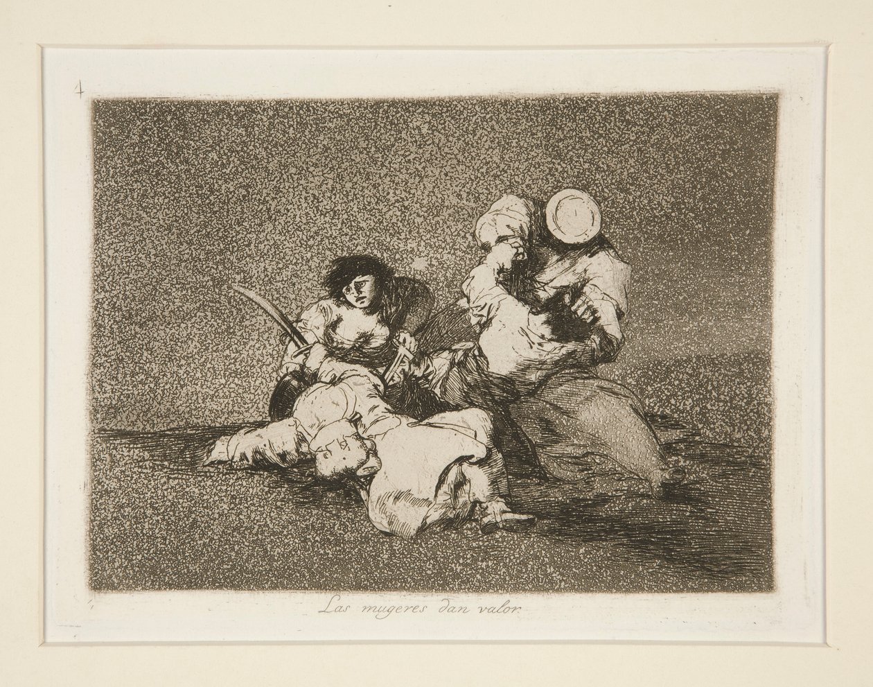 Las mugeres [sic] give courage (Kvinderne giver Courage), pl. 4 fra The Disasters of War af Francisco de Goya