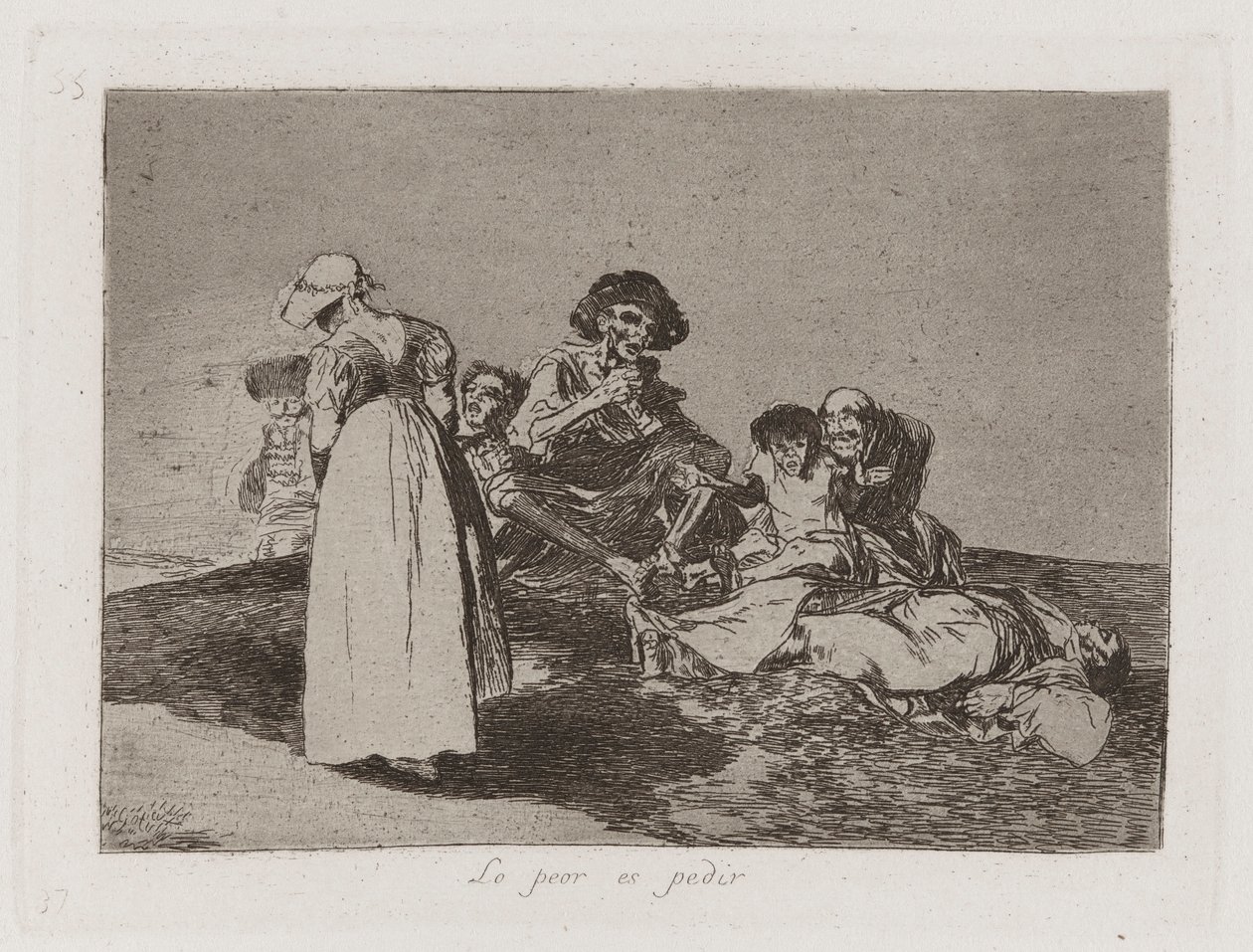The Worst Is to Beg (The Worst Is to Beg), Plade 55 fra The Disasters of War af Francisco de Goya