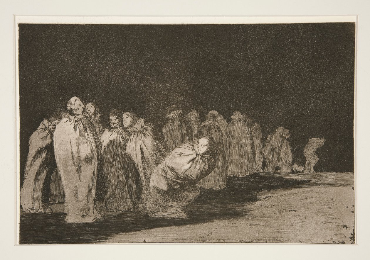 De indkapslede (Mændene i sække), pl. 8 fra serien Ordsprogene af Francisco de Goya
