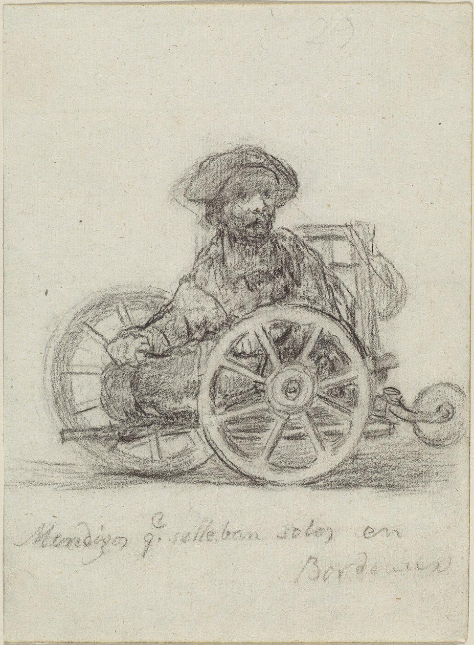 Mendigos que se llevan solos en Bordeaux (Tiggere, der kommer omkring på egen hånd i Bordeaux) af Francisco de Goya