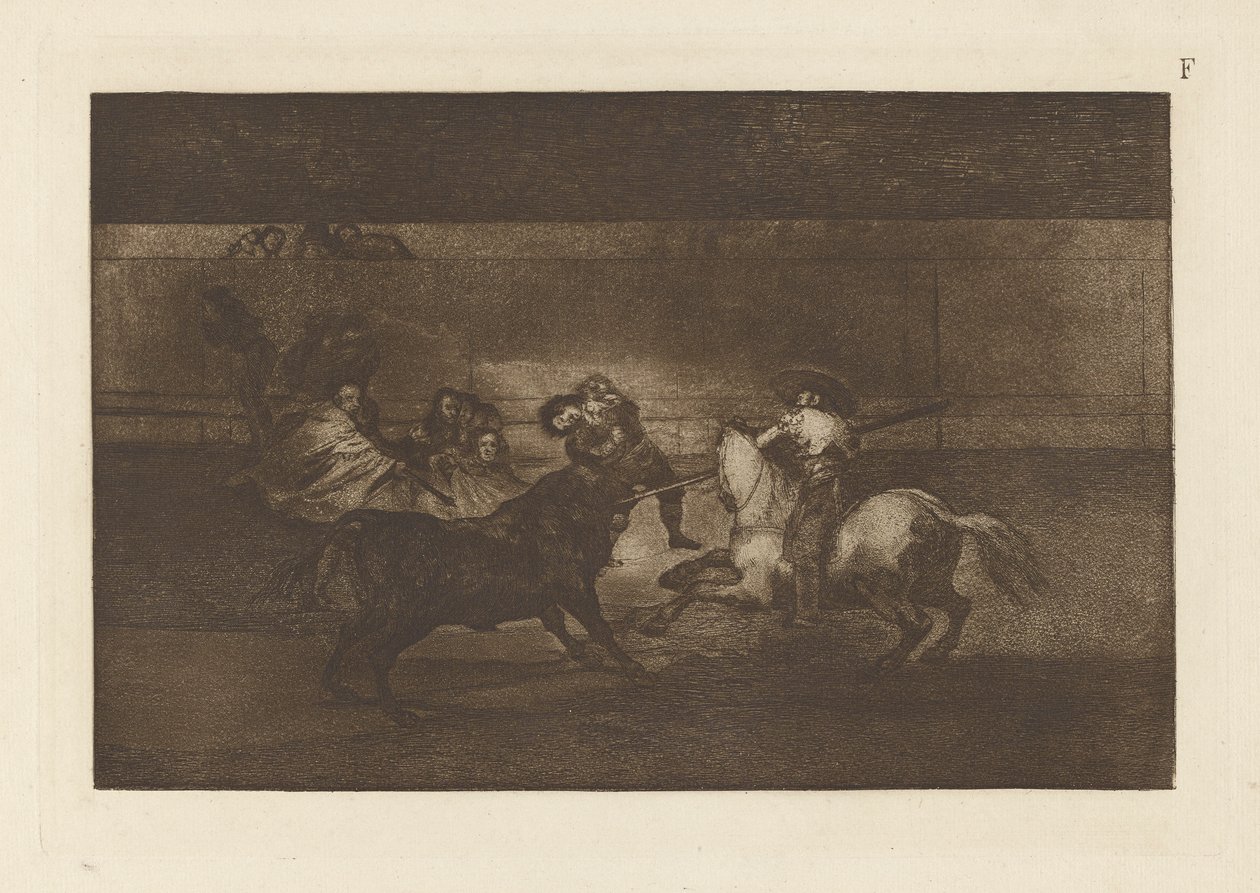 The Death of Pepe Illo (Death of Pepe Illo, 3. komposition), plade F fra The Bull Maquia (3. udgave) af Francisco de Goya