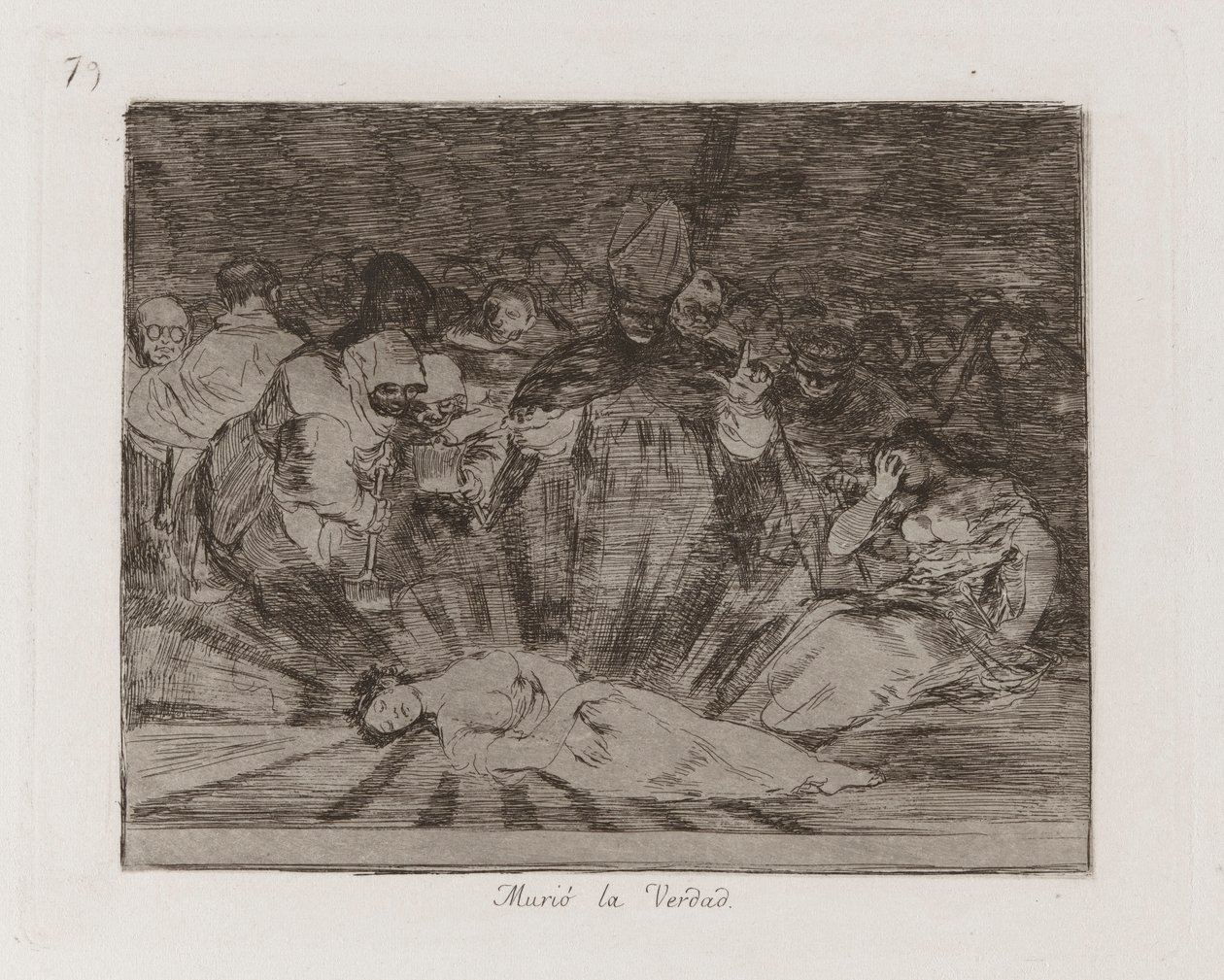døde? Truth Has Died, Plade 79 fra The Disasters of War af Francisco de Goya
