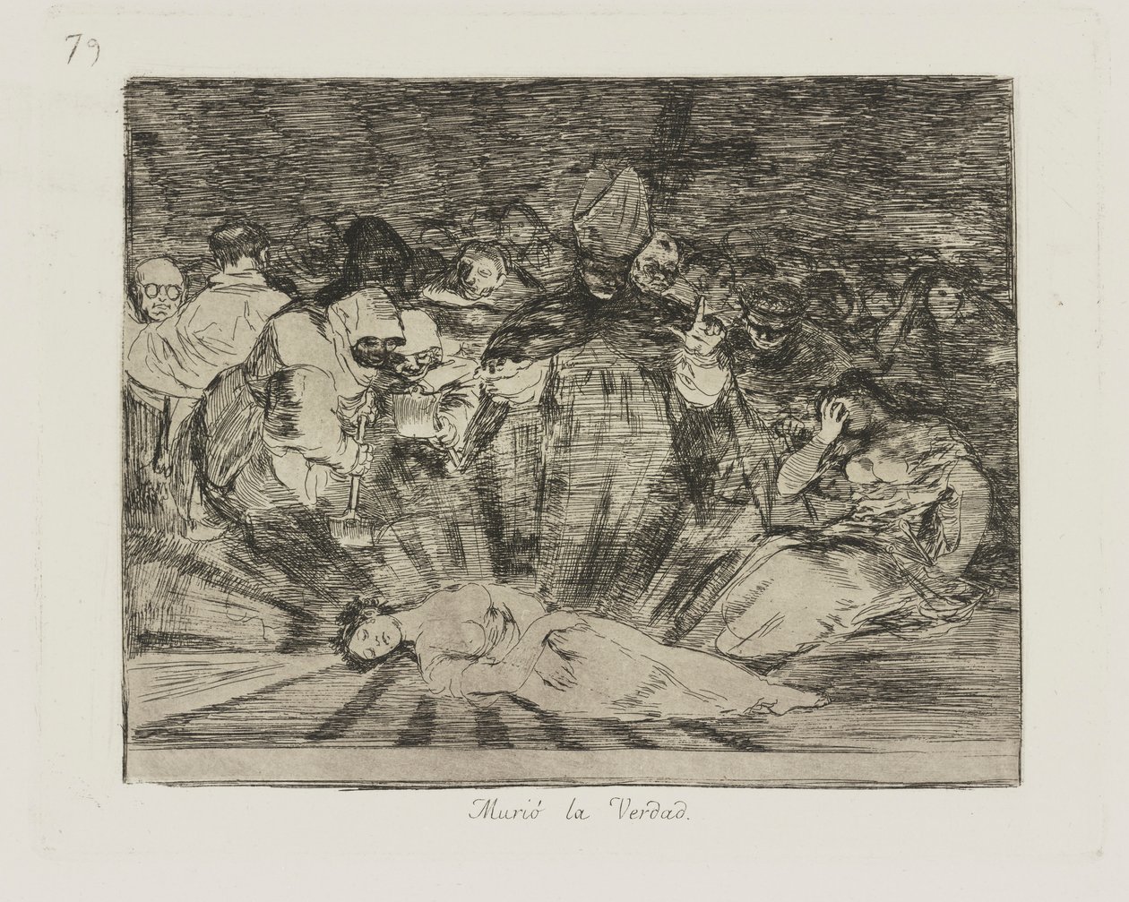 døde? sandheden. (Sandheden er død.), pl. 79 fra serien The Disasters of War af Francisco de Goya