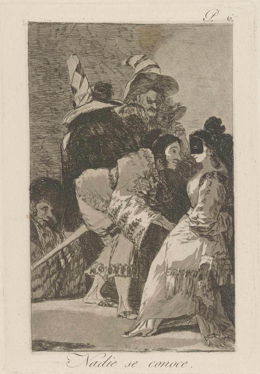Nadie se conoce. (Ingen kender sig selv.), pl. 6 fra serien Los caprichos af Francisco de Goya