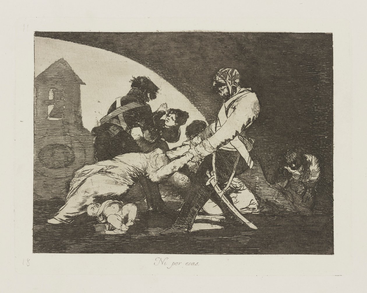 Ikke engang for dem. (Det gør heller ikke disse.), pl. 11 fra serien The Disasters of War af Francisco de Goya