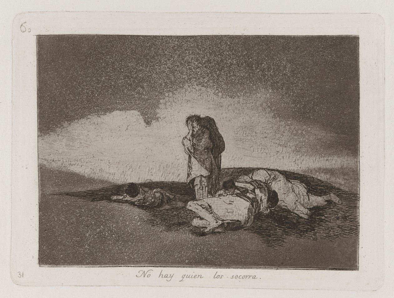 Der er ingen til at hjælpe dem, Plade 60 fra The Disasters of War af Francisco de Goya